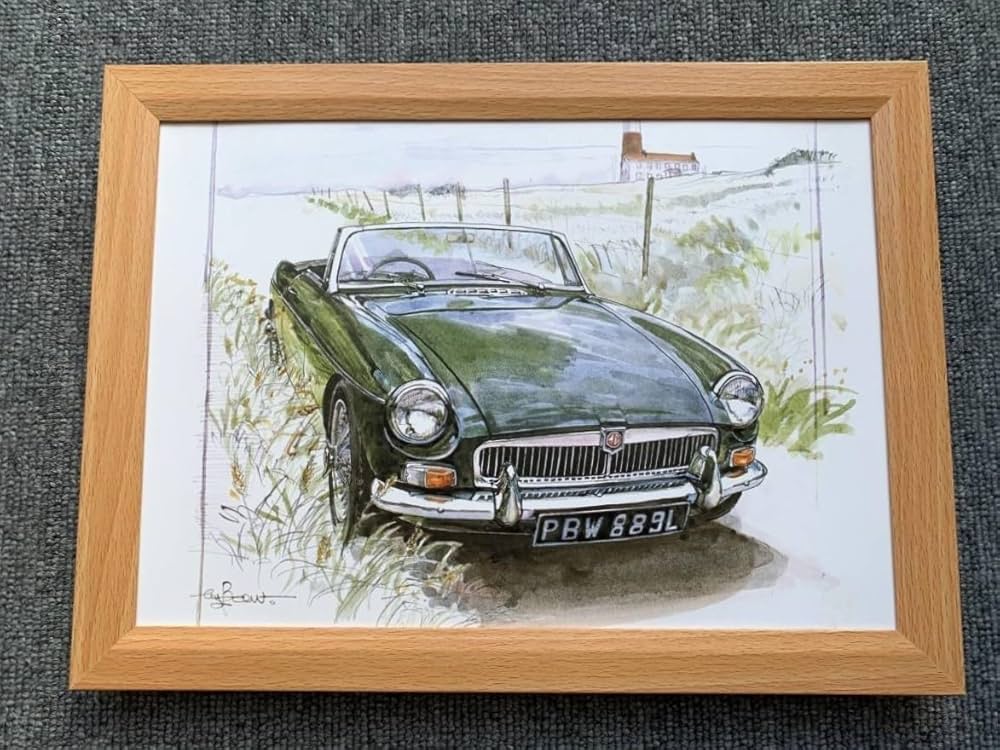 SALE【新品未使用】e Bates. 額装アート　風景画 Amazon.co.jp: □BOW。池田和弘『MG-B』B5サイズ 額入り 貴重